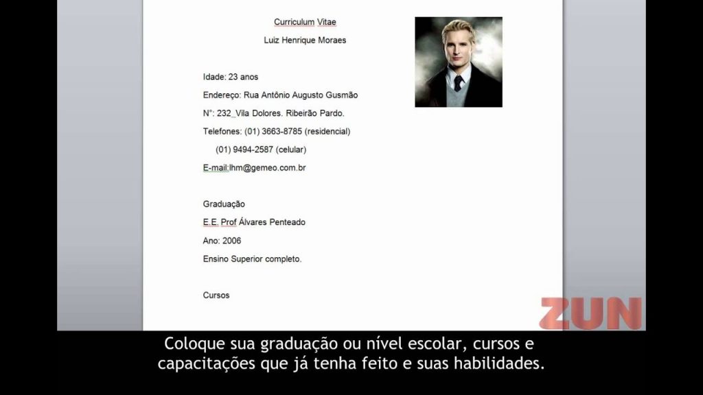 MODELO DE CURRICULUM SIMPLES