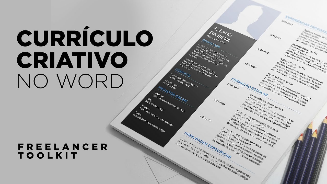 Criando um currículo criativo no Word - Freelancer Toolkit #1