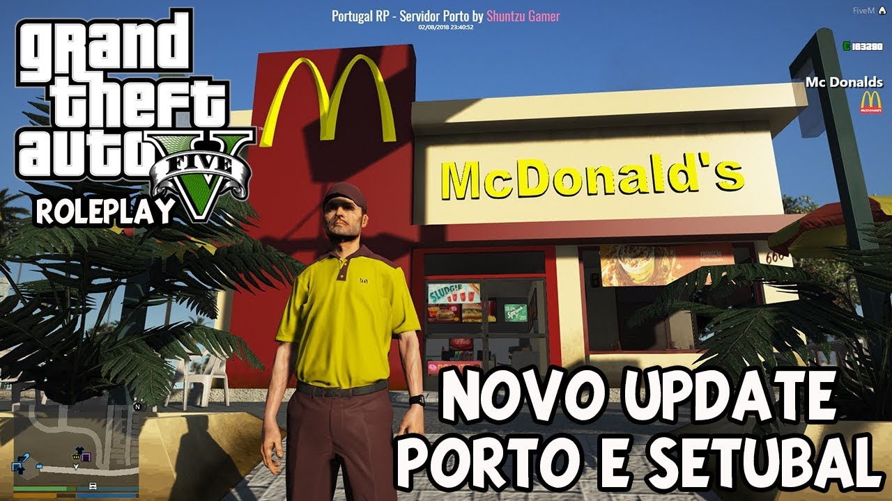 GTA V ROLEPLAY - UPDATE DE EMPREGOS NO SERVIDOR PORTO E SETÚBAL ( McDonalds e muito mais )