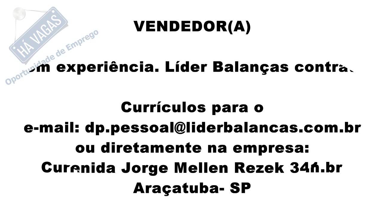 Vagas de Emprego Araçatuba - 14/11/15