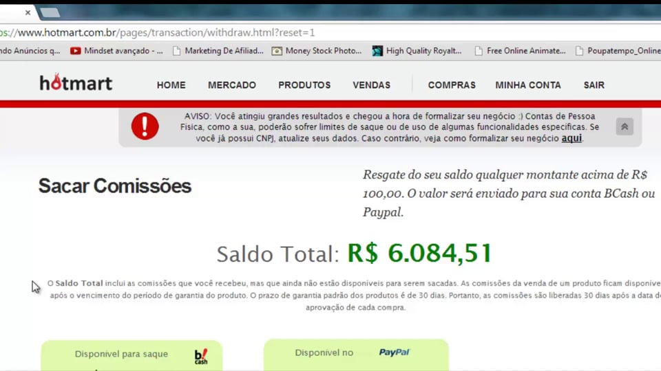 Meus Ganhos no Hotmart como Afiliado