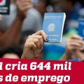 Brasil cria 644 mil vagas de emprego em 2019