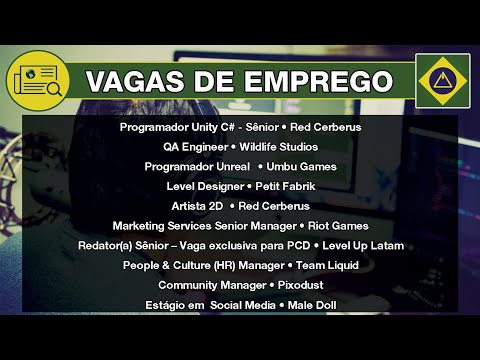 Vagas de Emprego • Indústria Brasileira de Games • 4ª Semana de Novembro 2022