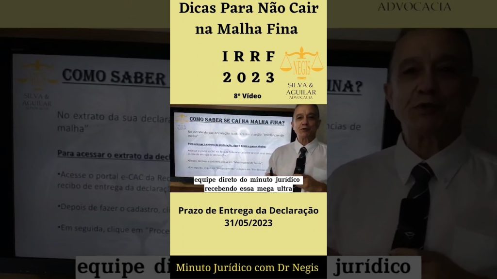 Dicas para NÃO CAIR NA MALHA FINA DO- IRRF 2023. Vídeo 8/10 @YouTube #500subs #shorts